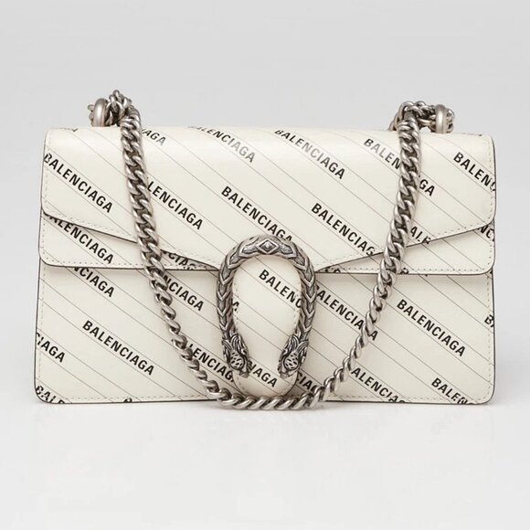 Gucci x Balenciaga White/Black Leather The Hacker Project Dionysus Small Flap... - Picture 1 of 12